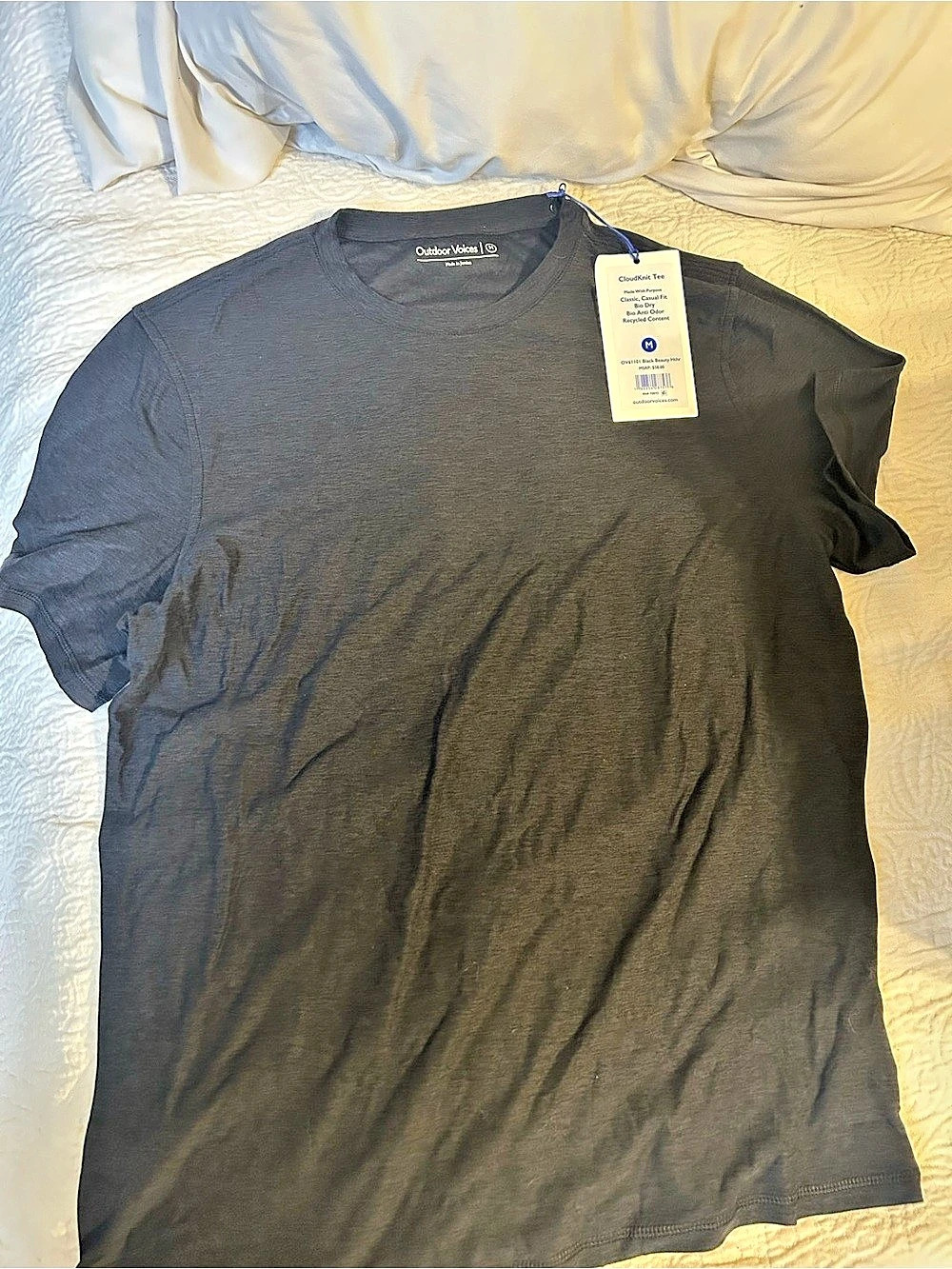 Outdoor Voices CloudKnit Tee Short Sleeve Tee in Black Size Medium NWT